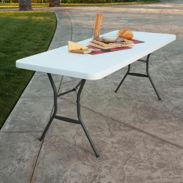 Lifetime 6' Fold-In-Half Table, White Granite