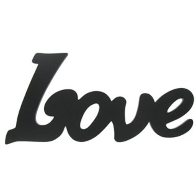 Love Black Wood Wall Word