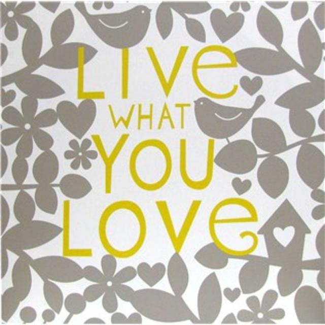 Yellow, White & Gray Live What You Love Canvas