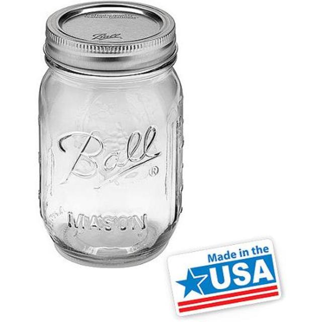 Ball 12-Count Regular Mouth Pint Jars with Lids and Bands