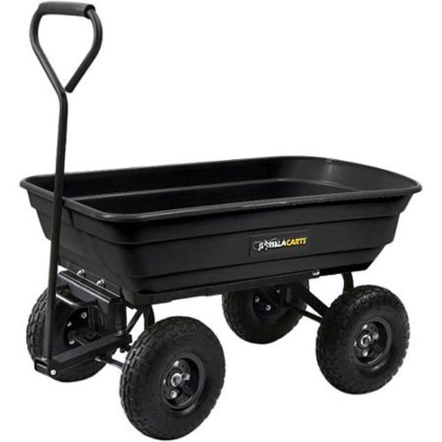 Gorilla Carts GOR200B Garden Dump Cart with Straight Handle, 600-pound Capacity