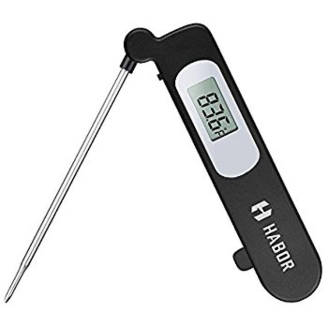 Meat Thermometer, Barbestar Folding Digital Instant Read Food Probe Thermometer with Battery for Grill and Cooking ( includes Internal Meat Temperature Guide, Gift Box)