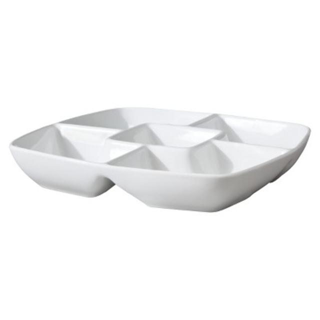 Square Divided Serving Platter 11.61in Porcelain - Threshold™