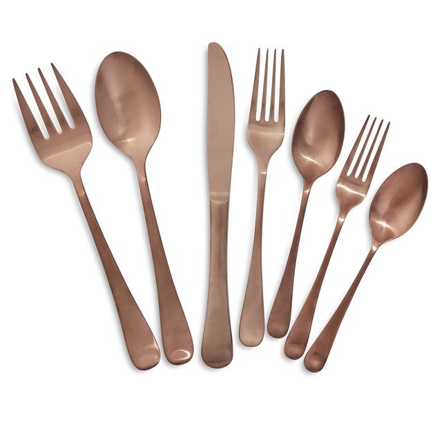 Modern Copper Flatware, 22-Piece Set