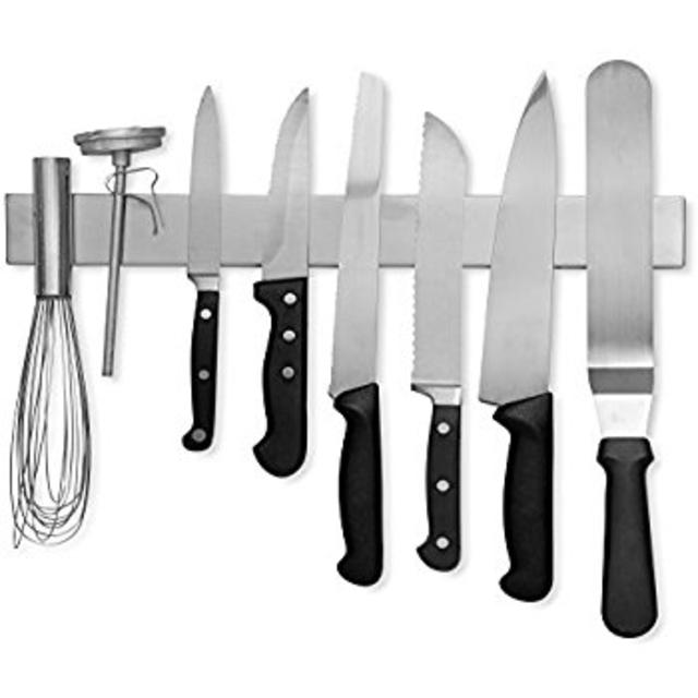 Modern Innovations 16 Inch Stainless Steel Magnetic Knife Bar with Multi-Purpose Functionality as a Knife Holder, Knife Strip, Magnetic Tool Organizer, Art Supply Organizer & Home Organizer
