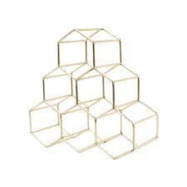 Metal Geometric Countertop Wine Rack by Kate and Laurel - Gold