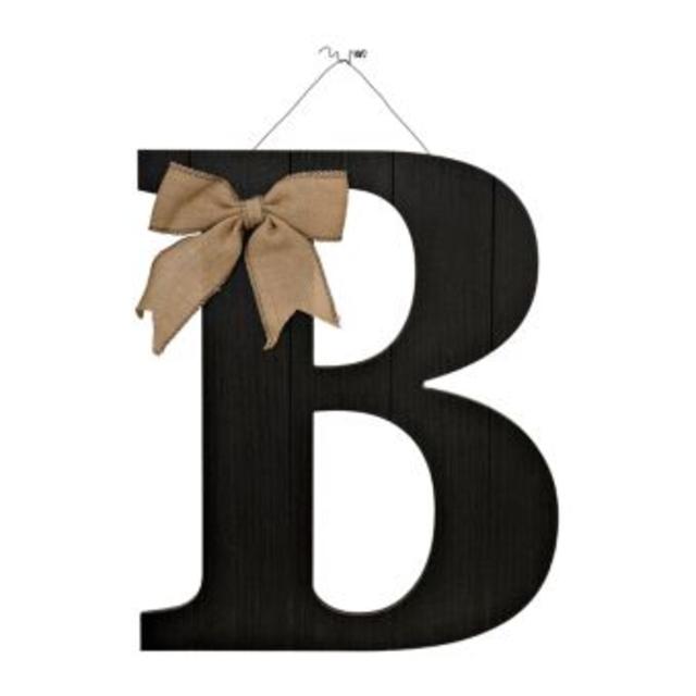 Black Beadboard Monogram B Plaque