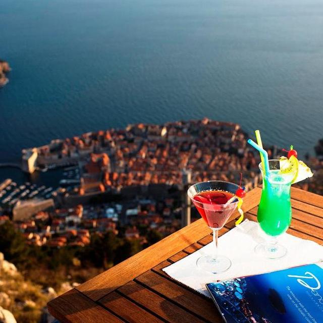 Sunset drinks on top of Dubrovnik