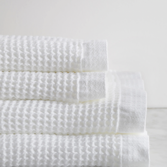 Organic Turkish Waffle Towel Bundle, white