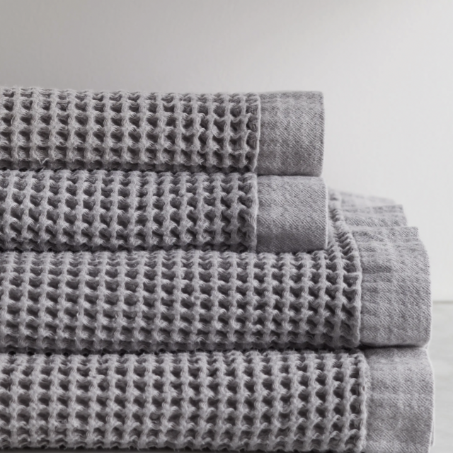Organic Turkish Waffle Towel Bundle, gray