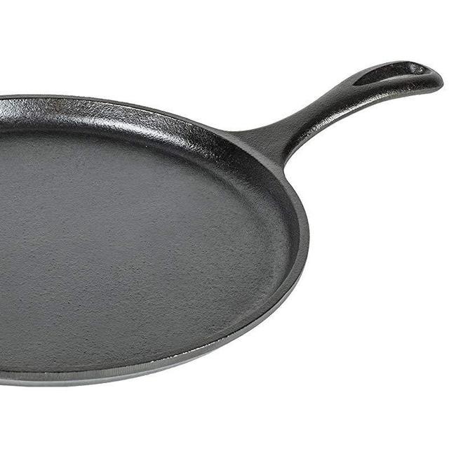 Lodge 10.5 Inch Cast Iron Griddle. Pre-seasoned Round Cast Iron Pan Perfect for Pancakes, Pizzas, and Quesadillas.