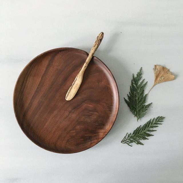 Walnut notched serving tray