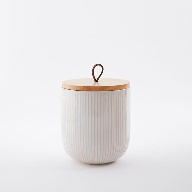 MEDIUM Textured Kitchen Canister - LINES
