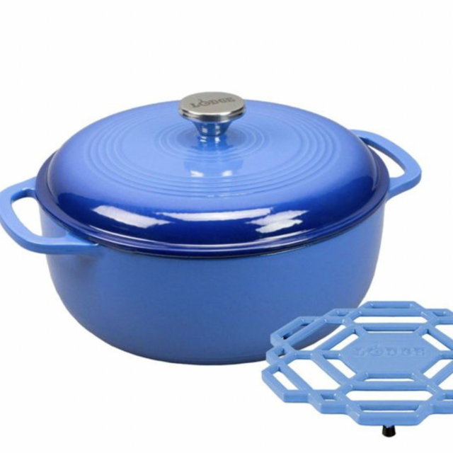 Lodge 6qt Cast Iron Enamel Dutch Oven