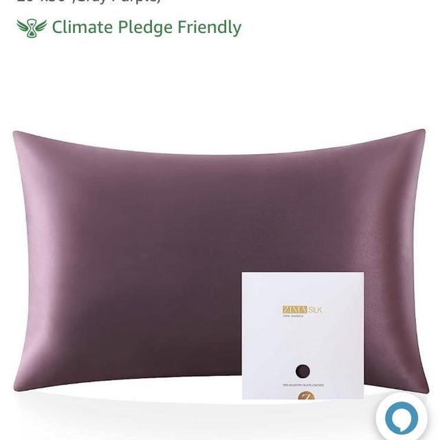 ZIMASILK 100% Mulberry Silk Pillowcase for Hair and Skin Health,Soft and Smooth,Both Sides Premium Grade 6A Silk,600 Thread Count,with Hidden Zipper,1pc (Queen 20''x30'',Gray Purple)