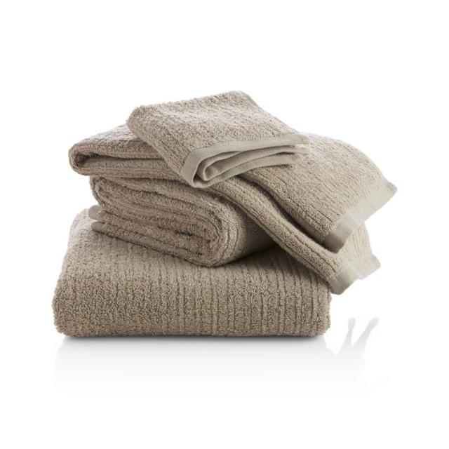 Ribbed Sand Bath Towels - Washcloths