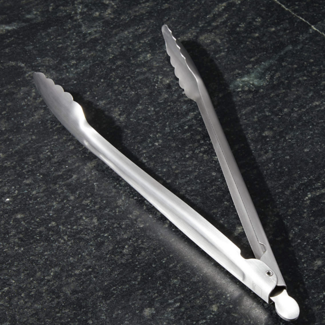 Crate & Barrel Brushed Stainless-Steel Tongs