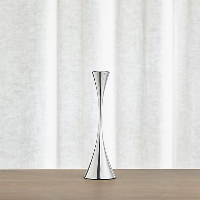 Arden Small Mirrored Stainless Steel Taper Candle Holder