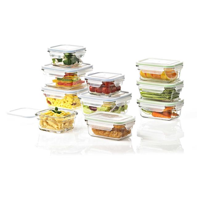 Glasslock 20-Piece Food Storage Set in Green/Blue