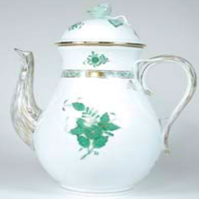 Hoagland's of Greenwich- HEREND CHINESE BOUQUET GREEN LARGE COFFEEPOT