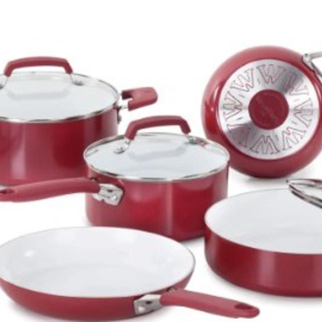 WearEver Pure Living Nonstick Ceramic Coating PTFE-PFOA-Cadmium Free Dishwasher Safe Cookware Set 15 pc