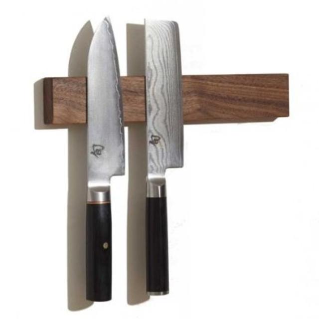 Walnut M.O.C. Board 12 Inch Wood Magnetic Knife Holder or Magnetic Knife Strip