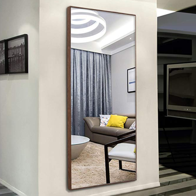 CrossROBBIN Thin Frame Floor Mirror (Brown, 65"x24")
