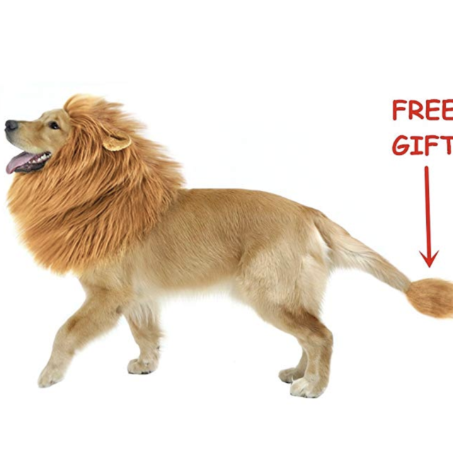 Halloween Lion Mane Wig Costume - Make Your Dog Lion King - Adjustable Washable Comfortable Fancy Lion Hair Dog Clothes Dress for Halloween