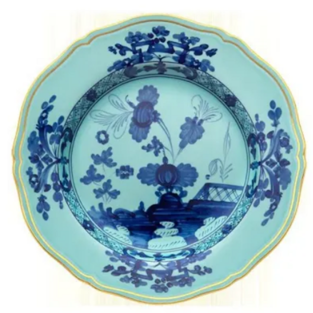 Richard Ginori Oriente Italiano Iris Gold Flat Dinner Plate Cm 26,5 In. 10 1/2 | Gracious Style