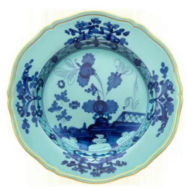 Richard Ginori Oriente Italiano Iris Gold Flat Dessert Plate Cm 21 In. 8 1/4 | Gracious Style