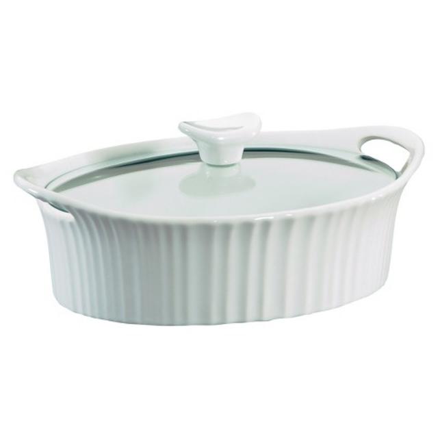 CorningWare® French White® 1.5-qt Round Casserole w/ Glass Cover