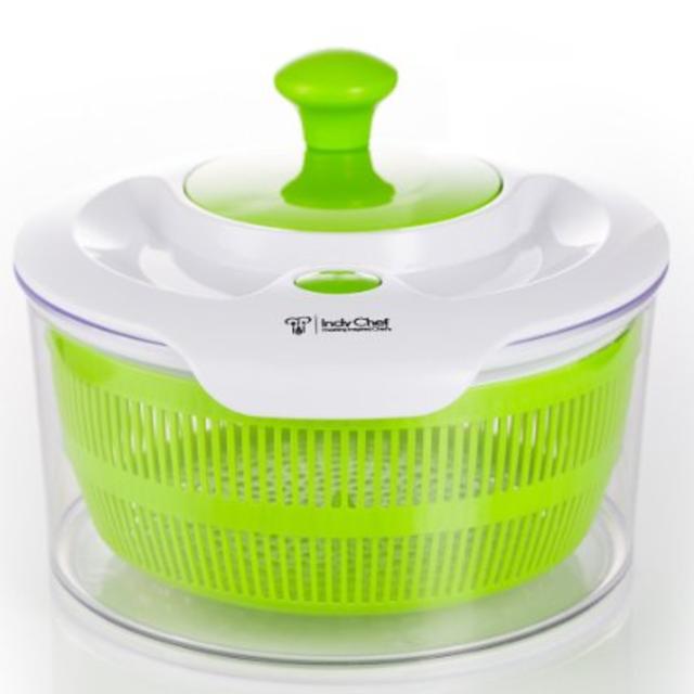 Salad Spinner with Large 5.0 Quart Bowl, Storage Lid and Lettuce Knife.