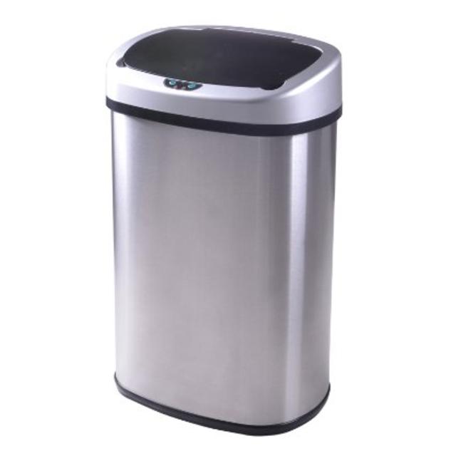 BestOffice TC-1350R 13-Gallon Touch-free Sensor Automatic Stainless-Steel Trash Can Kitchen 50r