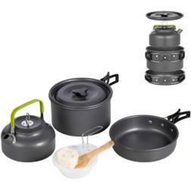 Terra Hiker Camping Cookware, Nonstick, Lightweight Pots, Pans with Mesh Set Bag for Backpacking, Hiking, Picnic