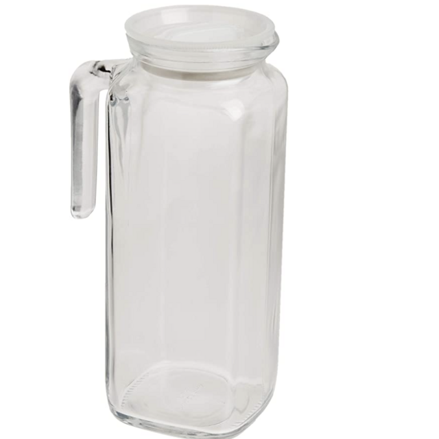 Bormioli Rocco Glass Frigoverre Jug With Airtight Lid (1 Liter): Clear Pitcher With Hermetic Sealing, Easy Pour Spout & Handle – For Water, Juice, Iced Coffee & Iced Tea
