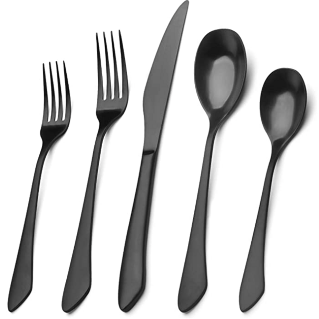 Matte Black Silverware Set, 20-Piece Stainless Steel Flatware Set