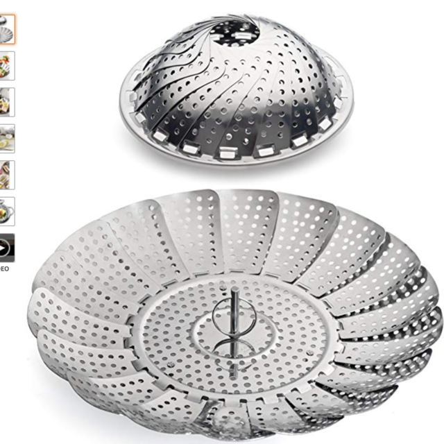 Sunsella Vegetable Steamer - 5.3" to 9.3" - 100% Stainless  Steel