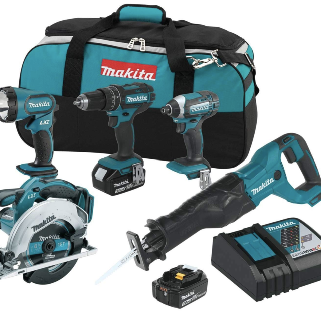 Makita XT505 18V LXT Lithium-Ion Cordless 5-Pc. Combo Kit