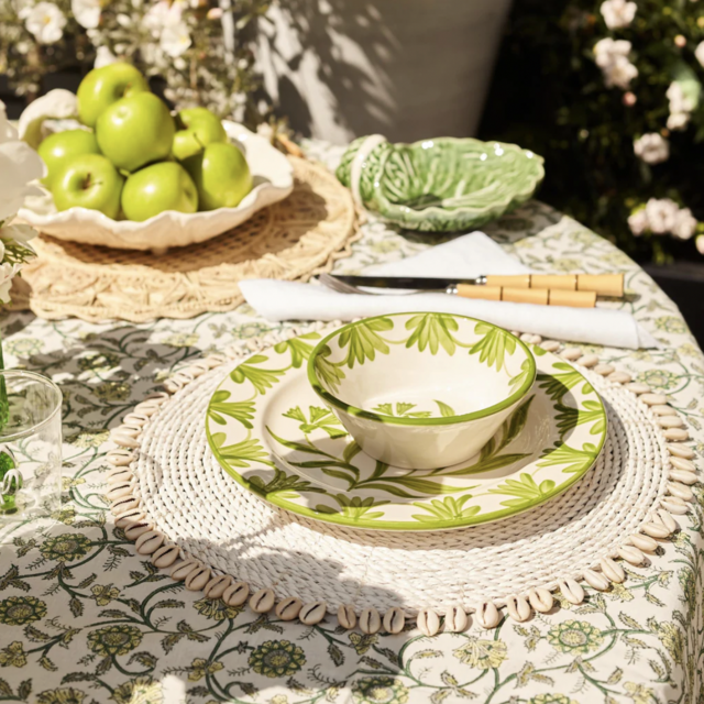 Green Petals Tablecloth