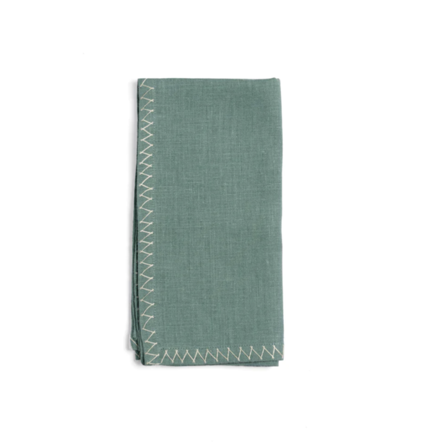 Teal Zig Zag Napkins (Set of 4)