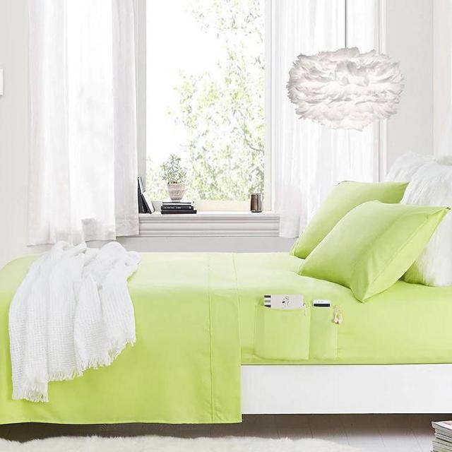 Rampage Smart Sheet & Storage Side Pocket - Queen Green and Black