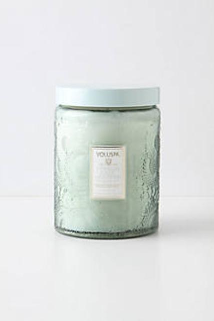 Voluspa French Cade and Lavendar Cut Glass Jar Candle