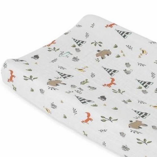 Little Unicorn Cotton Muslin Changing Pad Cover - Forest Friends