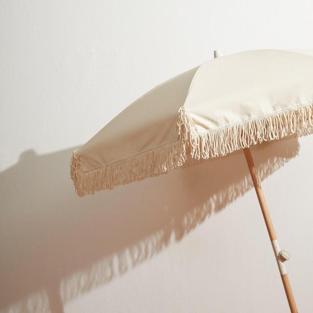 Sombrilla 100% algodón flecos - 100% cotton beach umbrella