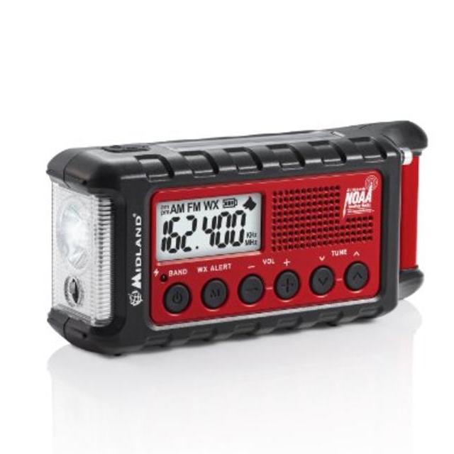 Midland ER300 Emergency Solar Hand Crank AM FM Digital NOAA Weather Radio with Cree LED Flashlight and USB Charger Output