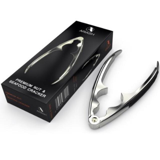 Nut/Seafood Cracker-Best Tool For Cracking Black Walnuts,Pecans,Crab Legs,Lobster Claws,Shellfish-Super Easy-Premium Quality-Heavy Duty-Zinc Alloy-Non Slip Rubber Grip-Ergonomic Design-Reliable-Extremely Durable-Dishwasher Safe-Lifetime Guarantee
