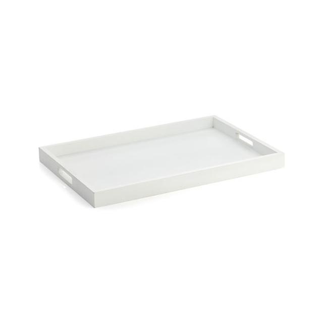 Zuma White Rectangular Tray