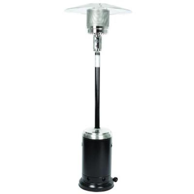 46,000 BTU Hammered Black and Stainless Steel Propane Gas Commercial Patio Heater