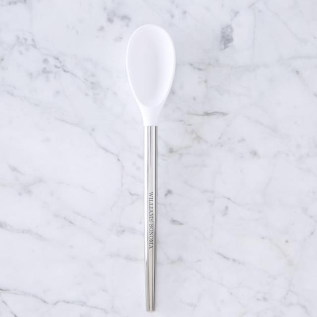 Williams-Sonoma Stainless-Steel Silicone Spoon - White