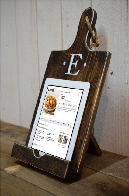20% OFF SALE Wood iPad Stand Cutting Board Style Cookbook Holder